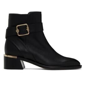JIMMY CHOO Black Clarice Boots black leather bootie size 39.5 US 9.5